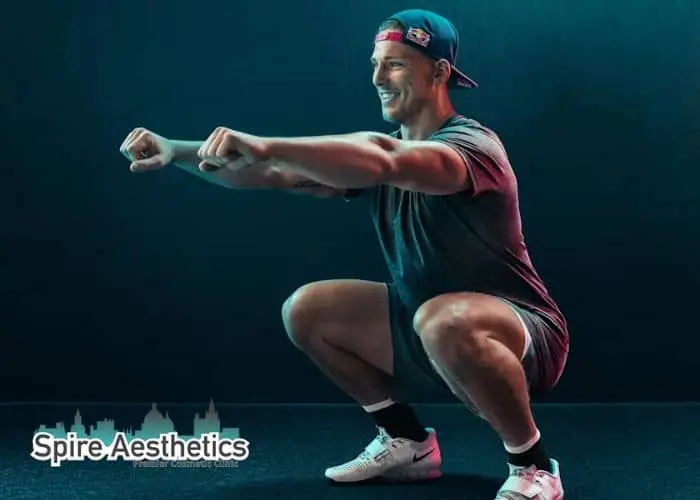 Image of man build leg muscle Islington through exercise