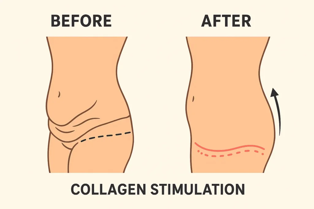 Before and after results for sagging skin after weight loss injections Islington